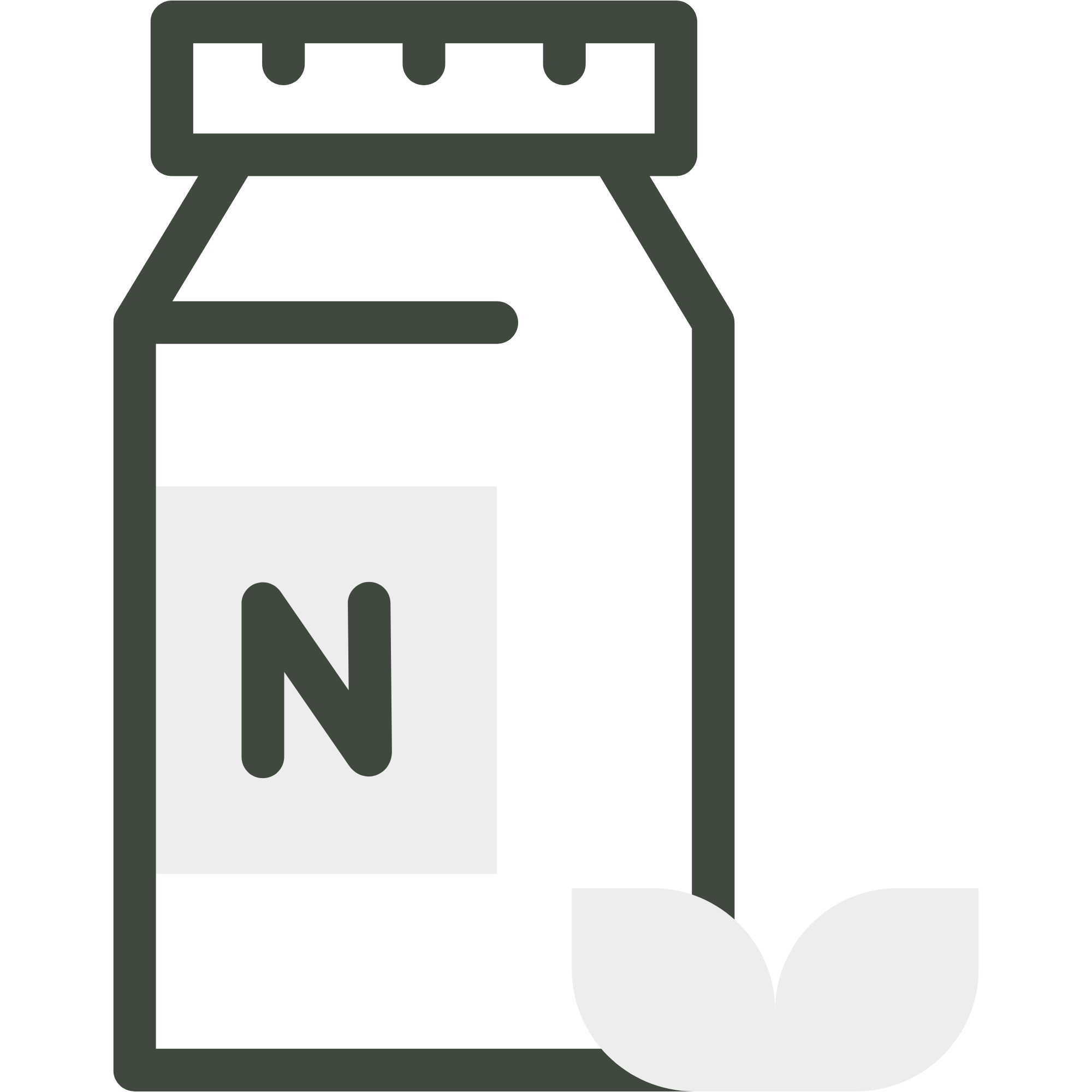 a bottle with a N on the body to indicate Nitrogen.